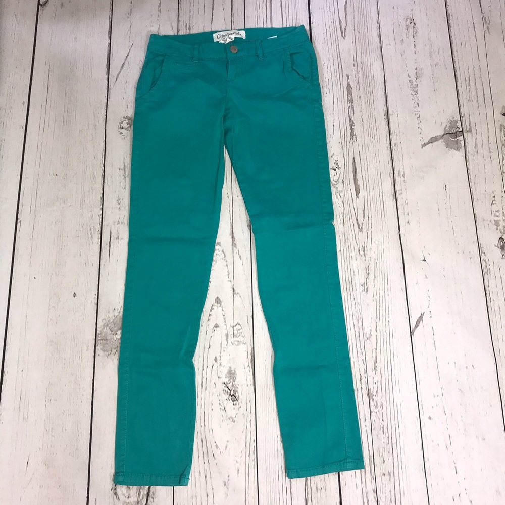 Aeropostale Teal Skinny Twill Pants size 0